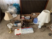 Towels, fan, humidifier, first aid, lamps