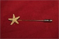 14K YG Starfish Stick Pin