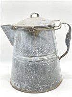Gray Granite Enamel Coffee Pot 10.5”