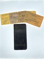(4) 1923 Railroad Pass Tickets and Notebook