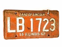 Matched Pair of 1962 Illinois License Plates