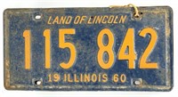 (2) Illinois License Plates 1960