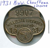 1931 Minnesota Chauffeur Badge