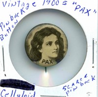 1900's "Pax" Celluloid Pinback Button