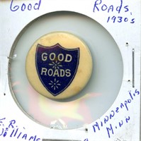 Good Roads (1930's) Pinback