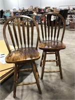 2 SWIVEL COUNTER CHAIRS, 24" SEAT HEIGHT