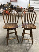 2 SWIVEL COUNTER CHAIRS, 24" SEAT HEIGHT