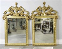 Pair Of Custom Neoclassical Style Wall Mirrors