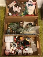 Holiday décor, 3 boxes