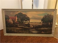 Framed print 52"x28", damaged