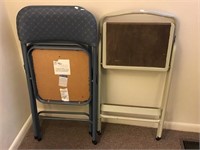 2 folding chairs and step stool