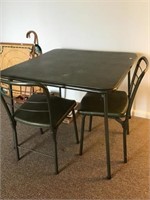 Folding table and 2 folding chairs, damaged