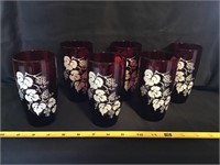6 Ruby drinking glasses