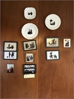 Silhouette plates and wall decor
