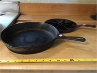 Cast iron national 9b skillet and number 8