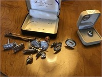 Cuff links and tie tack assortment