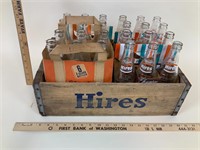Hires Wood Crate W/ (4) 6 Pack Bottles