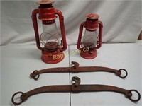 Vintage Lanterns and Ox/Horse Yokes