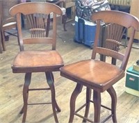 2 vintage swivel stools