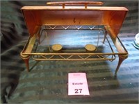 Antique Cooper-Plated Chafing Dish Holder