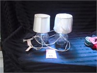 Set of 2 Small Glass Table Lamps