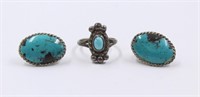 Sterling Silver Turquoise Ring & earrings
