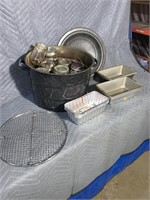 Canner with jars, bread pans  (at#6b)