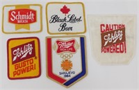 Five New Old Stock Beer Patches