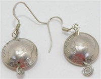 Earrings Made from 1968 Dimes and Swarovski