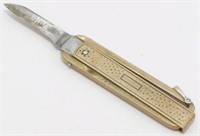 Vintage Pocket Knife, Unique Design, Signed on