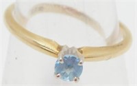 Vintage 14k Yellow Gold and Aquamarine Ring -