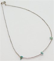 Vintage Sterling Silver and Turquoise Necklace