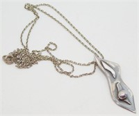 Vintage Sterling Silver Modernist Necklace