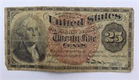 1863 Washington 25 Cent Fractional Currency Note