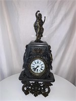 Bronze/Marble Figurine Clock