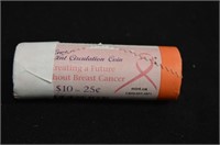 2006 .25c Colourized Breast Cancer Mint Roll