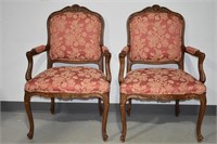 Pair Antique Victorian Side Arm Chairs