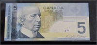 2002 (Printed 2009) CAD $5 Banknote