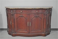 Sideboard / Buffet With Marble Top & Wine Rack