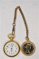 Lucien Piccard Dufonte Pocket Watch Chain & FOB