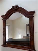 Beveled Wood Mirror