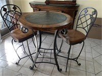 Bar Height Table & Swivel Chairs