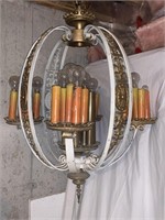 Large Iron Orb Chandelier