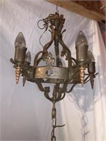20th C French Iron Ring Chandelier