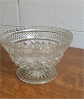 Wexford pattern glass bowl approx 4 inches tall