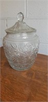 Sandwich glass cookie jar approx 10 inches tall