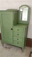 Beautiful olive green wardrobe with mirror approx