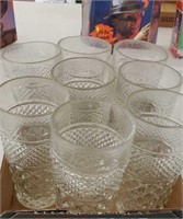 Set of 8 Wexford pattern glass water glasses