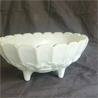 White fruit bowl with feet