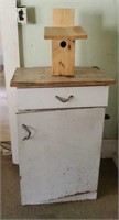 Rough  metal cabinet & birdhouse